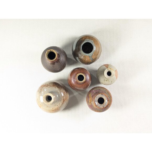 Set of 6 Handmade miniature art ceramic potion bottles, wheel thrown pottery - Picture 3 of 10